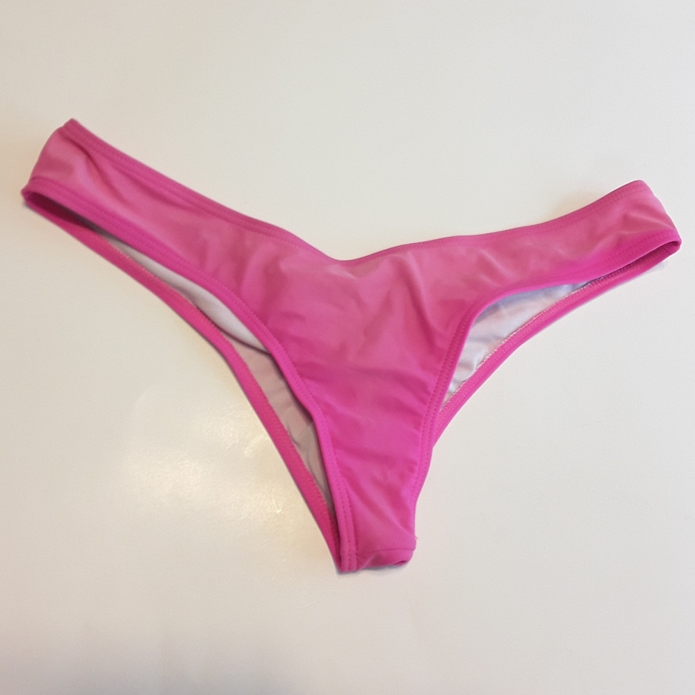 Crossings Pink Cheeky Ruched Bikini Bottoms EUC sz L - Picture 4 of 8